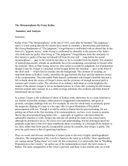The Metamorphosis By Franz Kafka Summary and Analysis
