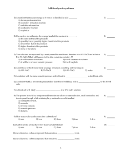 Additional practice problems 1) A reaction that releases energy as it