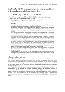 The CIARD RING, an infrastructure for interoperability of