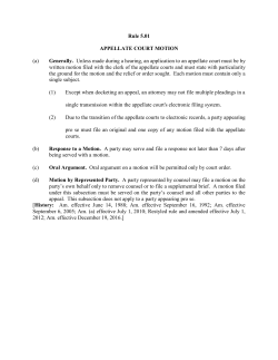 Rule 5.01 APPELLATE COURT MOTION (a) Generally. Unless