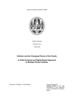 Children and the Changing Picture of the Family: A Child