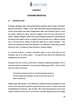 CONSUMER PERCEPTION 3.1 INTRODUCTION