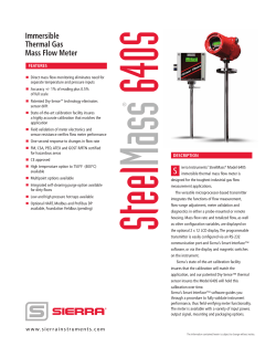 Immersible Thermal Gas Mass Flow Meter