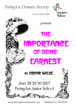 The Importance of Being Earnest 2007 Programme