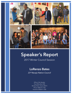 Speaker`s Report - Navajo Nation Council