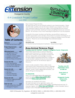 4-H Livestock Project Letter - Outagamie County UW