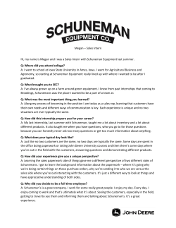 Megan &ndash; Sales Intern Hi, my name is Megan and I was a Sales