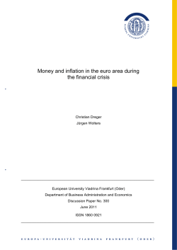 Money and inflation in the euro area during the financial crisis