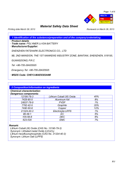 Material Safety Data Sheet