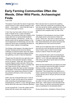 Early Farming Communities Often Ate Weeds, Other Wild