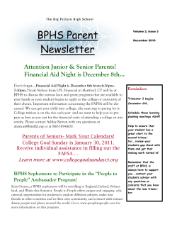 BPHS Parent Newsletter - Bloomfield Public Schools