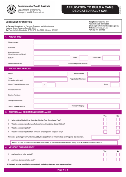 MR639 Application to Build a CAMS Dedicated Rally Car
