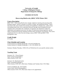 COURSE OUTLINE BIOL1070 W14