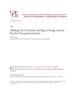 Intelligent Design and the Road to Nonpreferentialism