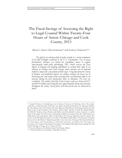 The Fiscal Savings of Accessing the Right to Legal