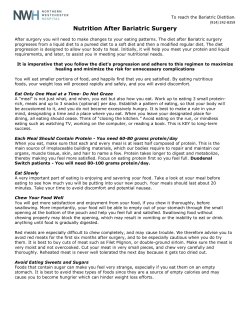 Nutrition After Bariatric Surgery