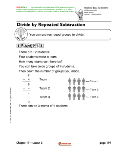 Divide by Repeated Subtraction