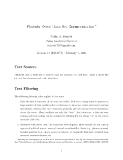 Phoenix Event Data Set Documentation