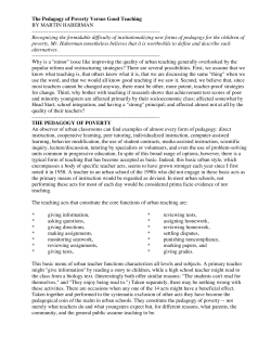 The Pedagogy of Poverty Versus Good Teaching, by Martin Haberman