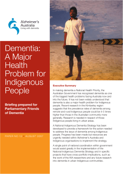 Dementia: A Major Health Problem for Indigenous People