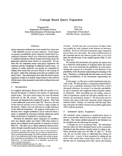 Concept Based Query Expansion