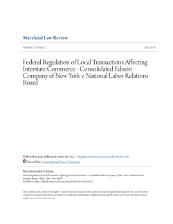 Federal Regulation of Local Transactions Affecting Interstate