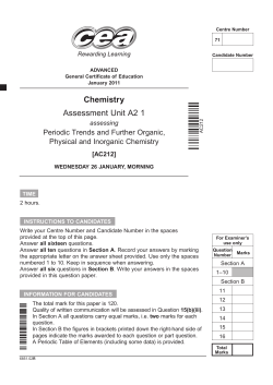 A2 1, Periodic Trends and Further Organic Physical and Inorganic