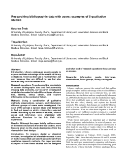 Researching bibliographic data with users: examples of 5 qualitative