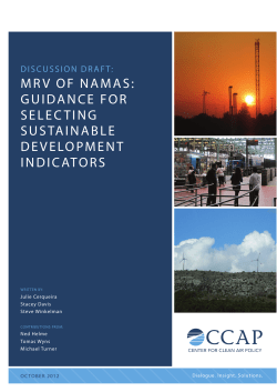 MRV of NAMAs: Guidance for Selecting Sustainable Development