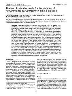 The use of selective media for the isolation of Pseudomonas