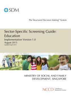 Sector-Specific Screening Guide: Education