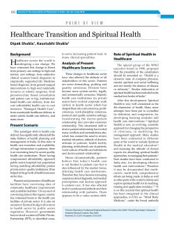 Healthcare Transition and Spiritual Health