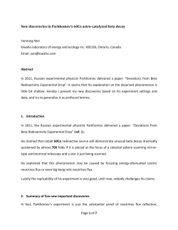 Page 1 of 7 New discoveries in Parkhomov`s 60Co astro