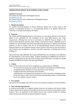 LSM4299 Guide - NUS Life Sciences Undergraduate Programme