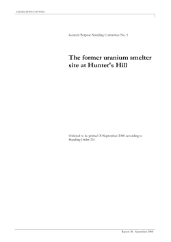 The former uranium smelter site at Hunter`s Hill