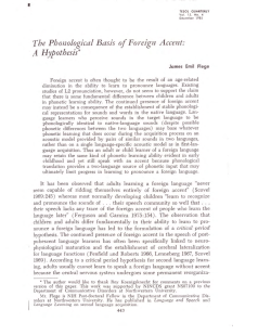 The Phonological Basis of Foreign Accent,`