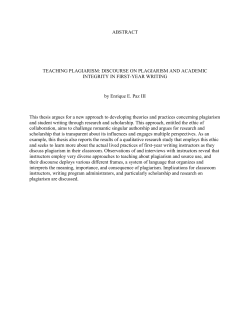 ABSTRACT TEACHING PLAGIARISM: DISCOURSE ON