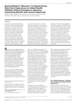 Beyond Medical “Missions” to Impact-Driven Short-Term