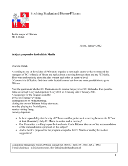 proposal to footballclub Marila Dear mr. Rihak, Accordin