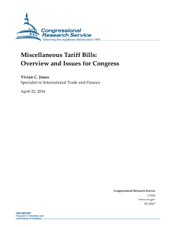 Miscellaneous Tariff Bills: Overview and Issues for Congress