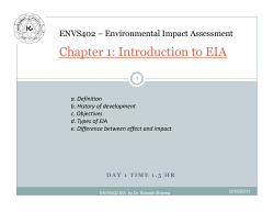 Chapter 1: Introduction to EIA