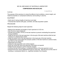 ME 354, MECHANICS OF MATERIALS LABORATORY