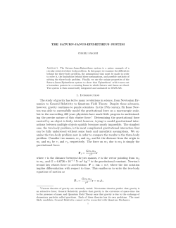 THE SATURN-JANUS-EPIMETHEUS SYSTEM 1. Introduction The