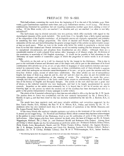 Preface to Part II. S-SH - Oxford English Dictionary