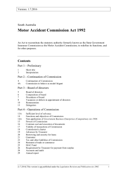Motor Accident Commission Act 1992