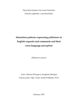 Intonation patterns expressing politeness in English