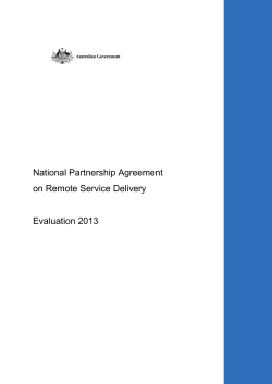 National Partnership Agreement on Remote Service Delivery