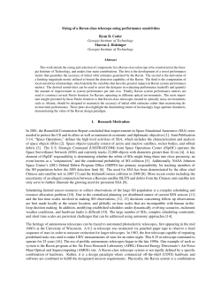Sizing of a Raven-class telescope using performance sensitivities