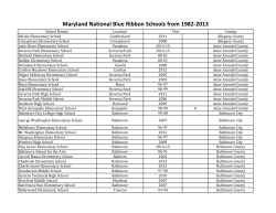 Nationally Recognized Maryland Blue Ribbon Schools