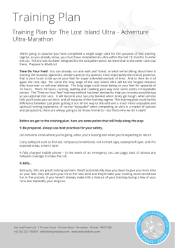 Training Plan - Lost Island Ultra